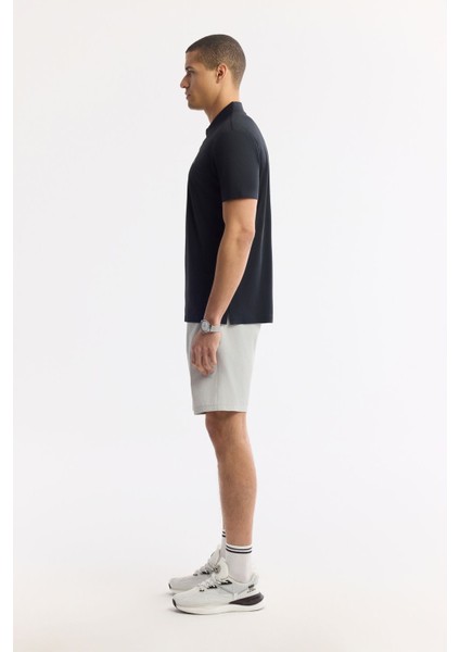 Erkek Siyah Kırılmaz Polo Yaka Magnet Düğme Teknik Kumaş T-Shirt A51Y1155 modelleri