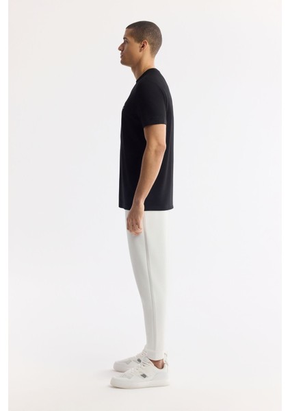 Erkek Siyah Regular Fit Bisiklet Yaka Baskılı Bi Stretch İnterlok T-Shirt A51Y1131