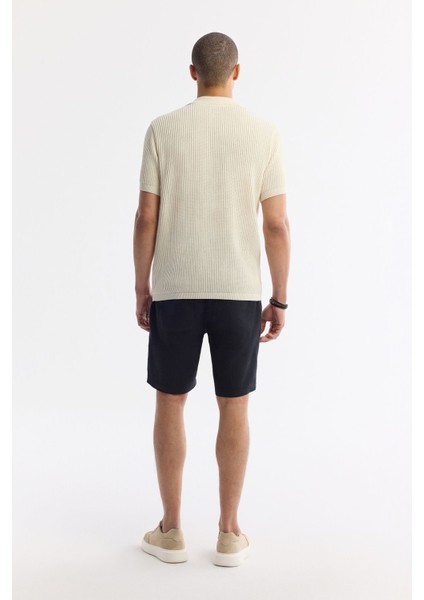 Erkek Bej %100 Pamuk Polo Yaka Düğmesiz Ajurlu Triko T-shirt A51y5166 indirimleri