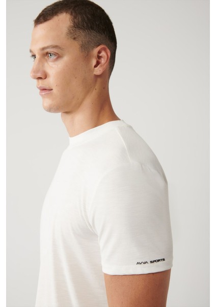 Erkek Beyaz Bisiklet Yaka Baskılı Soft Touch T-shirt A41y1032 fiyatları