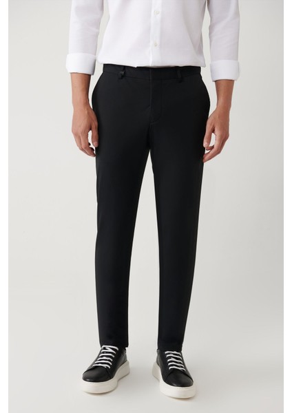 Erkek Siyah Slim Fit Yandan Cepli Su Itici Bi Stretch Kumaş Lightweight Takım Elbise Pantolonu A41y3 fiyatları