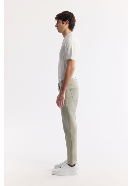 Erkek Haki Slim Fit Akar Boya Jean Pantolon A51y3515 fiyatları