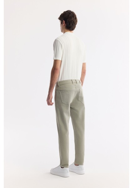 Erkek Haki Slim Fit Akar Boya Jean Pantolon A51y3515 modelleri