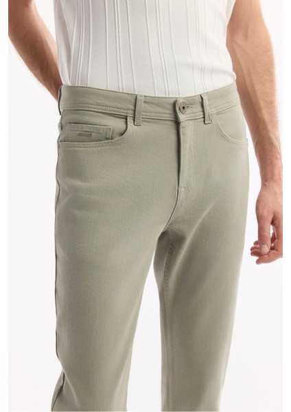 Erkek Haki Slim Fit Akar Boya Jean Pantolon A51y3515 fırsatları