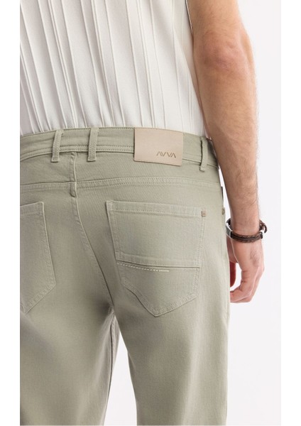 Erkek Haki Slim Fit Akar Boya Jean Pantolon A51y3515 indirimleri