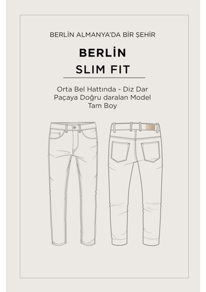 Erkek Haki Slim Fit Akar Boya Jean Pantolon A51y3515