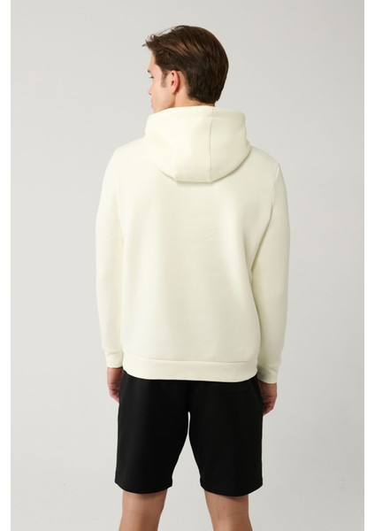 Erkek Ekru Kapüşonlu 3 Iplik Şardonlu Baskılı Sweatshirt A41y1247 fırsatları