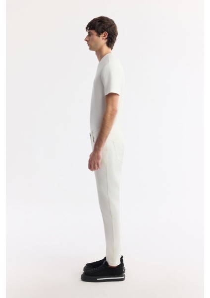 Erkek Kırık Beyaz Slim Fit Klasik Bel Armürlü Pamuklu 5 Cep Pantolon B003038 fiyatları