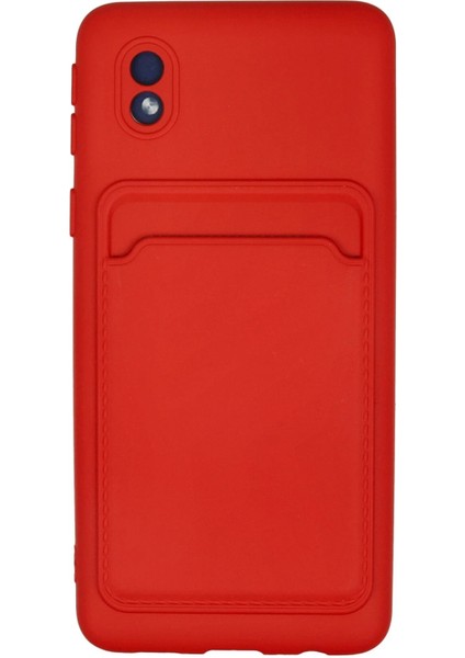 Samsung Galaxy A01 Core Kılıf Kelvin Kartvizitli Silikon - Kırmızı - KA1051-9455