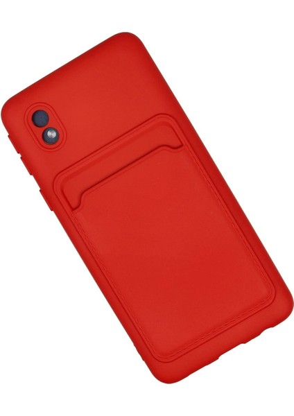Samsung Galaxy A01 Core Kılıf Kelvin Kartvizitli Silikon - Kırmızı - KA1051-9455