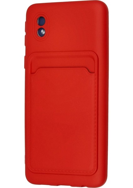Samsung Galaxy A01 Core Kılıf Kelvin Kartvizitli Silikon - Kırmızı - KA1051-9455