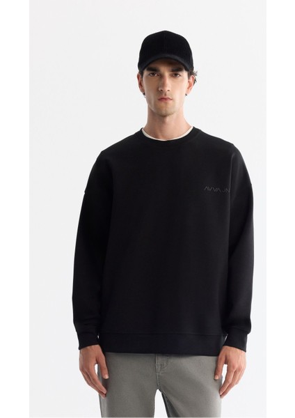 Erkek Siyah Bisiklet Yaka Elastan Sweatshirt A42y1248 fiyatları