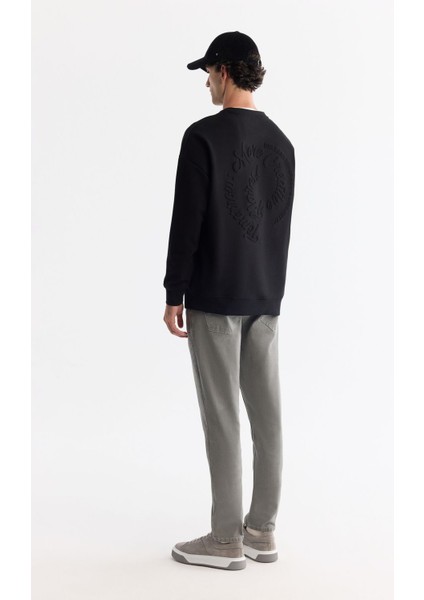 Erkek Siyah Bisiklet Yaka Elastan Sweatshirt A42y1248 fırsatları