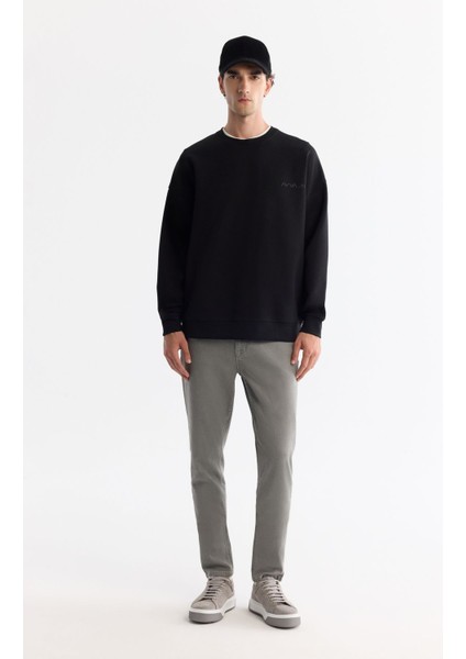 Erkek Siyah Bisiklet Yaka Elastan Sweatshirt A42y1248 indirimleri