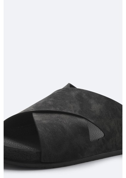 Erkek Siyah Çapraz Bantlı Hafif Rahat Taban Sandalet Terlik A51Y8300 modelleri