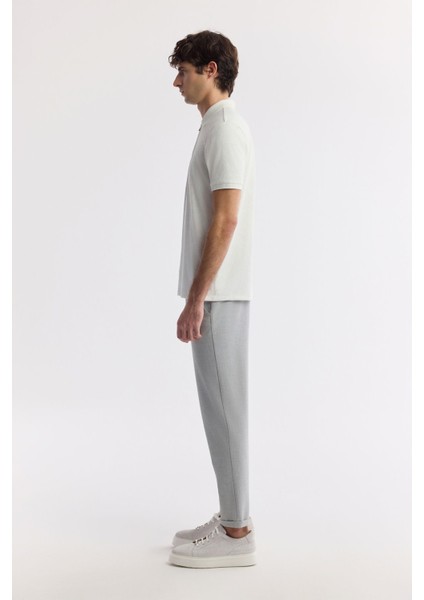 Erkek Beyaz Regular Fit Fermuarlı Polo Yaka Jakarlı T-Shirt A51Y1059 modelleri