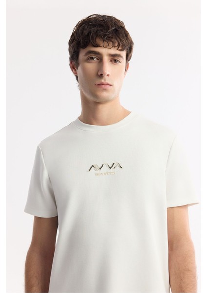 Erkek Ekru Regular Fit Bisiklet Yaka Hologram Baskılı İnterlok T-Shirt A51Y1006 fiyatları