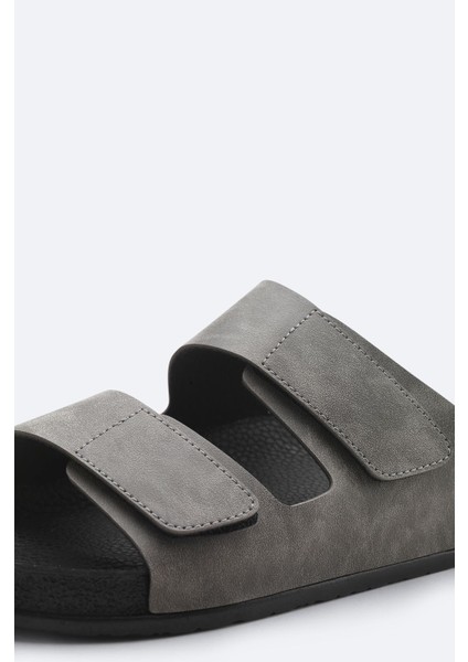 Erkek Gri Çift Bantlı Hafif Rahat Taban Sandalet Terlik A51Y8301 fiyatları