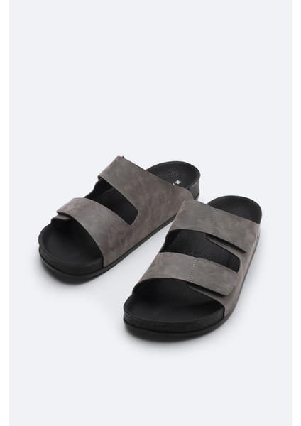 Erkek Gri Çift Bantlı Hafif Rahat Taban Sandalet Terlik A51Y8301 indirimleri