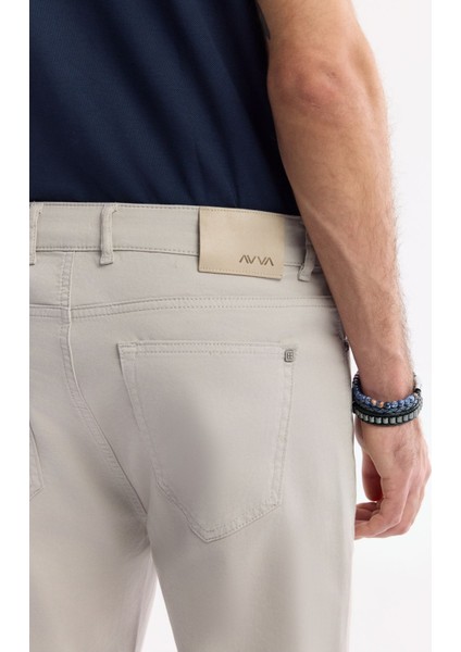Erkek Taş Slim Fit Klasik Bel Armürlü Pamuklu 5 Cep Pantolon B003038