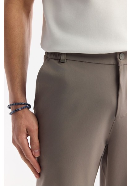 Erkek Vizon Slim Fit Beli Lastikli Bi Stretch Kumaş Pantolon A51y3077 indirimleri