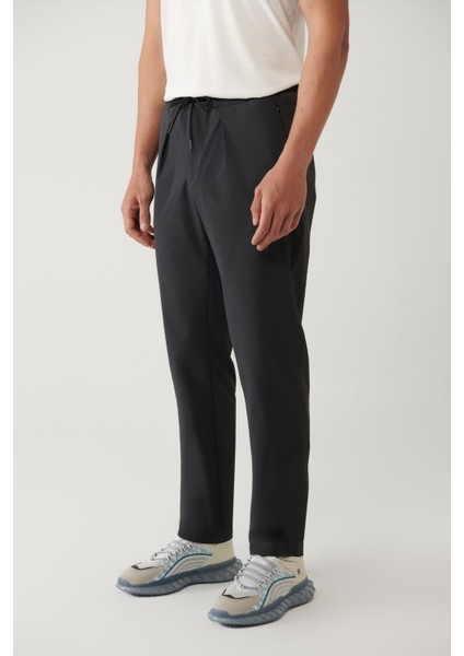 Erkek Antrasit Relaxed Fit Beli Lastikli Bağcıklı Fermuar Cepli Su Itici Bi Stretch Pantolon A41y323 modelleri
