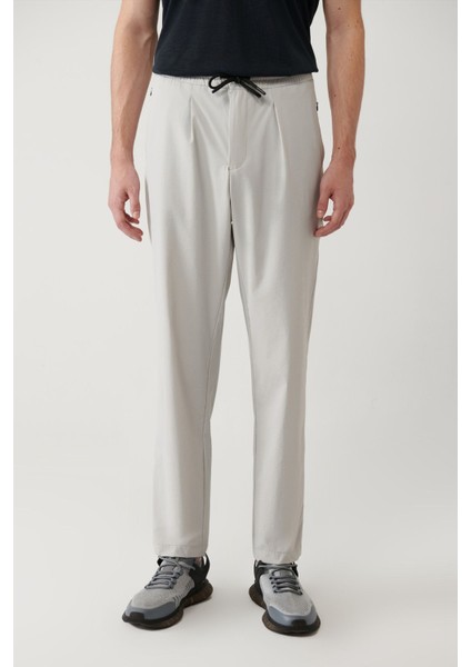 Erkek Taş Relaxed Fit Beli Lastikli Bağcıklı Fermuar Cepli Su Itici Bi Stretch Pantolon A41y3235 modelleri