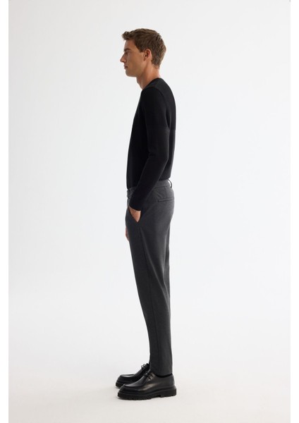 Erkek Antrasit Slim Fit Yanı Lastikli Örme Elastan Pantolon A42Y3053