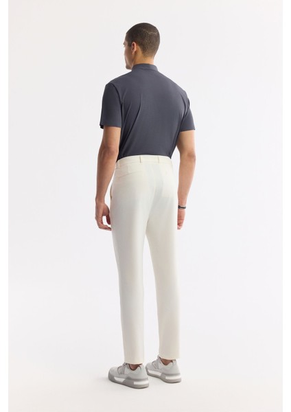 Erkek Kırık Beyaz Slim Fit Beli Lastikli Bi Stretch Kumaş Pantolon A51y3077 modelleri