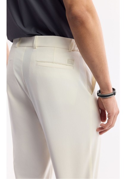 Erkek Kırık Beyaz Slim Fit Beli Lastikli Bi Stretch Kumaş Pantolon A51y3077 indirimleri