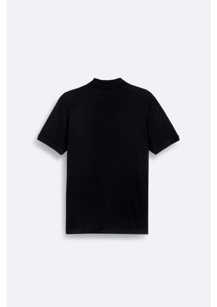 Erkek Siyah %100 Pamuk Jakarlı Polo Yaka T-shirt A41y1196 fiyatları