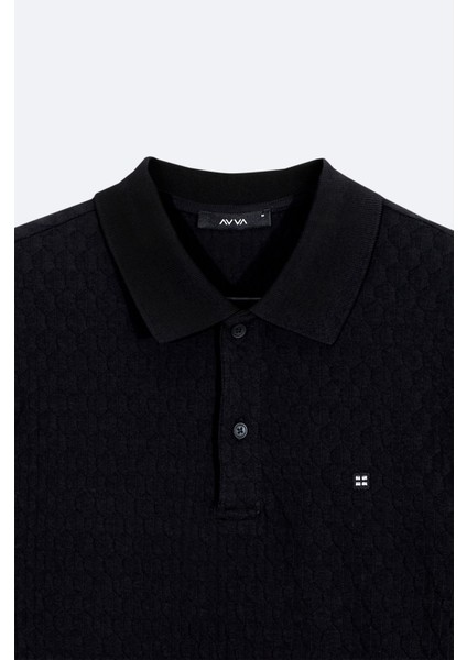 Erkek Siyah %100 Pamuk Jakarlı Polo Yaka T-shirt A41y1196 modelleri