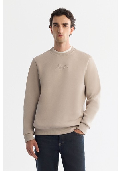 Erkek Taş Bisiklet Yaka Içi 3 Iplik Şardonlu Sweatshirt B001033