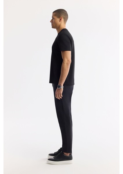 Erkek Siyah Bisiklet Yaka Baskılı İnterlok T-Shirt A51Y1162 modelleri