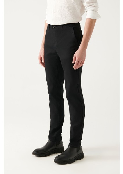 Erkek Siyah Esnek Chino Kanvas Pantolon B003002 fiyatları