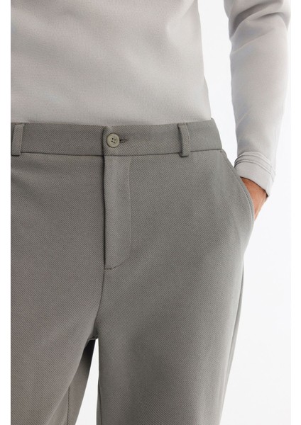 Erkek Gri-yeşil Carrot Fit Diyagonal Desenli Örme Pantolon A42y3061 fırsatları