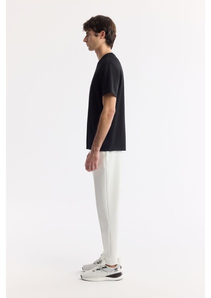 Erkek Siyah Regular Fit Bisiklet Yaka Hologram Baskılı Interlok T-shirt A51y1132 modelleri