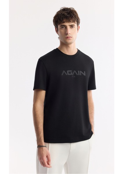 Erkek Siyah Regular Fit Bisiklet Yaka Hologram Baskılı Interlok T-shirt A51y1132 indirimleri