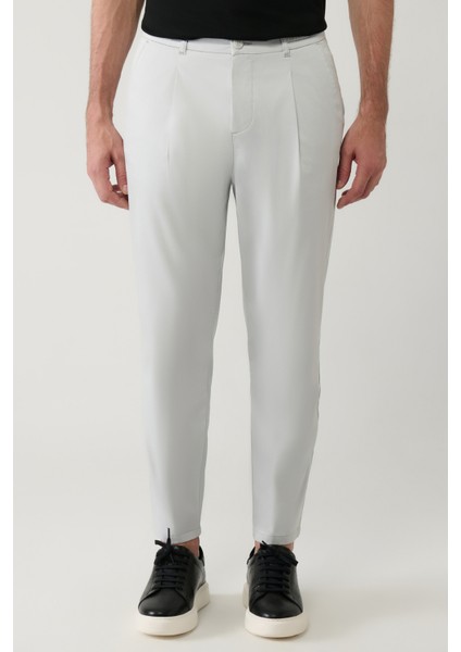 Erkek Açık Gri Pamuk Karışımlı Klasik Bel Relaxed Fit Pantolon A41Y3037 fiyatları