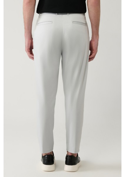 Erkek Açık Gri Pamuk Karışımlı Klasik Bel Relaxed Fit Pantolon A41Y3037 fırsatları