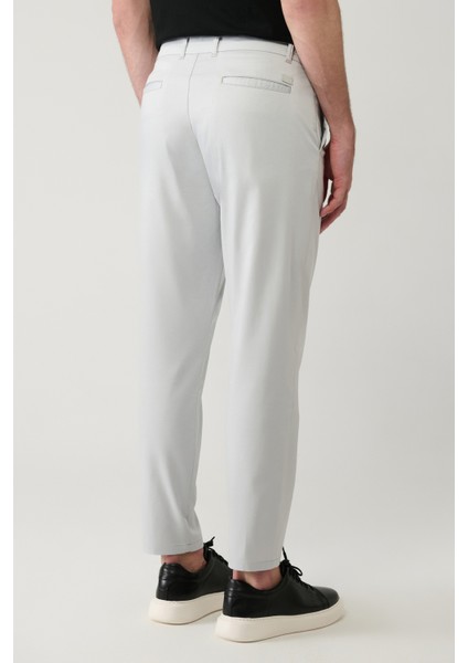 Erkek Açık Gri Pamuk Karışımlı Klasik Bel Relaxed Fit Pantolon A41Y3037 indirimleri