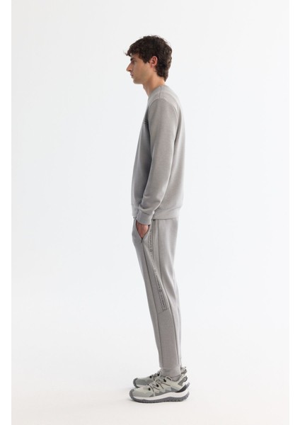 Erkek Gri Bisiklet Yaka Baskılı Soft Touch Sweatshirt A42y1307 modelleri