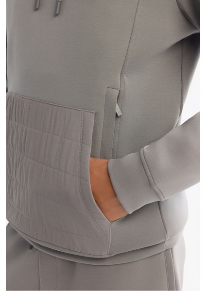 Erkek Gri Kapüşonlu Baskılı Elastan Sweatshirt A42y1262 modelleri
