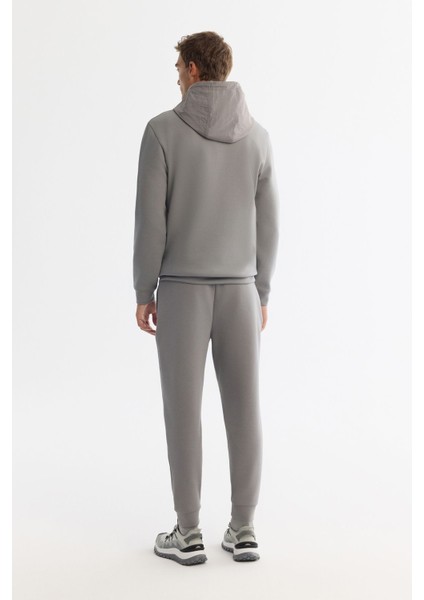Erkek Gri Kapüşonlu Baskılı Elastan Sweatshirt A42y1262 indirimleri