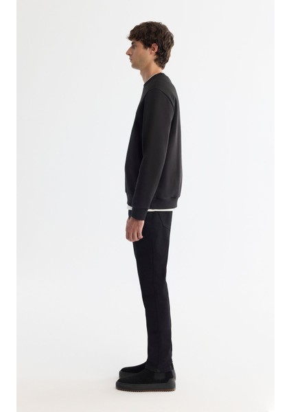 Erkek Siyah Bisiklet Yaka Içi 3 Iplik Şardonlu Sweatshirt B001033 modelleri