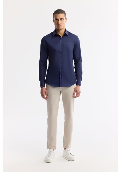 Erkek Bej Slim Fit Klasik Bel Pamuklu Yumuşak Tuşeli Chino Pantolon A51Y3078