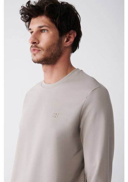 Erkek Taş Bisiklet Yaka Pamuklu 2 İplik Şardonsuz Sweatshirt E001200 fiyatları
