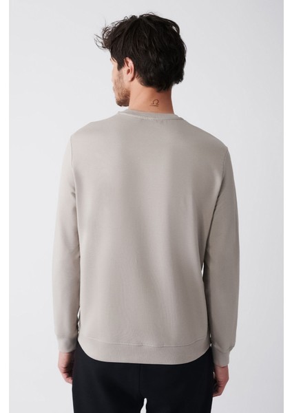 Erkek Taş Bisiklet Yaka Pamuklu 2 İplik Şardonsuz Sweatshirt E001200 fırsatları