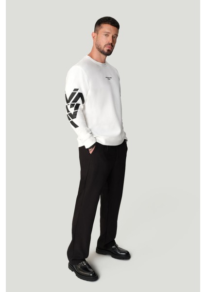 Erkek Siyah Baggy Fit Klasik Bel Pliseli Elastan Pantolon A42Y3064
