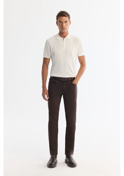 Erkek Ekru Polo Yaka Fermuarlı Rayon Triko T-shirt A42y5128 indirimleri